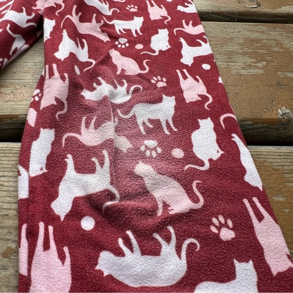 Bumblito 2 Piece Matching Leggings and Short Sleeve Cat Print Top - Size 5/6 - Picture 3 of 5